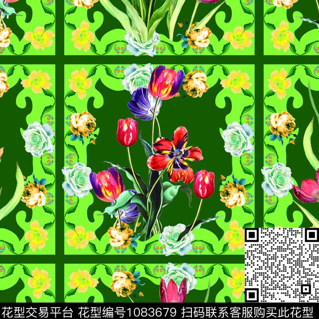 1235-3.jpg - 1083679 - 数码花型 大牌风 格子花 - 数码印花花型 － 女装花型设计 － 瓦栏