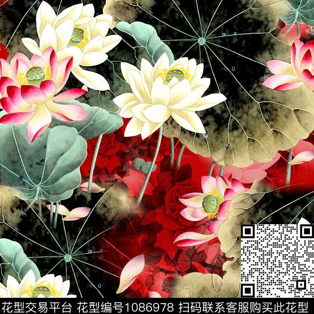 T0054.jpg - 1086978 - 数码花型 人物 宫廷风 - 数码印花花型 － 女装花型设计 － 瓦栏