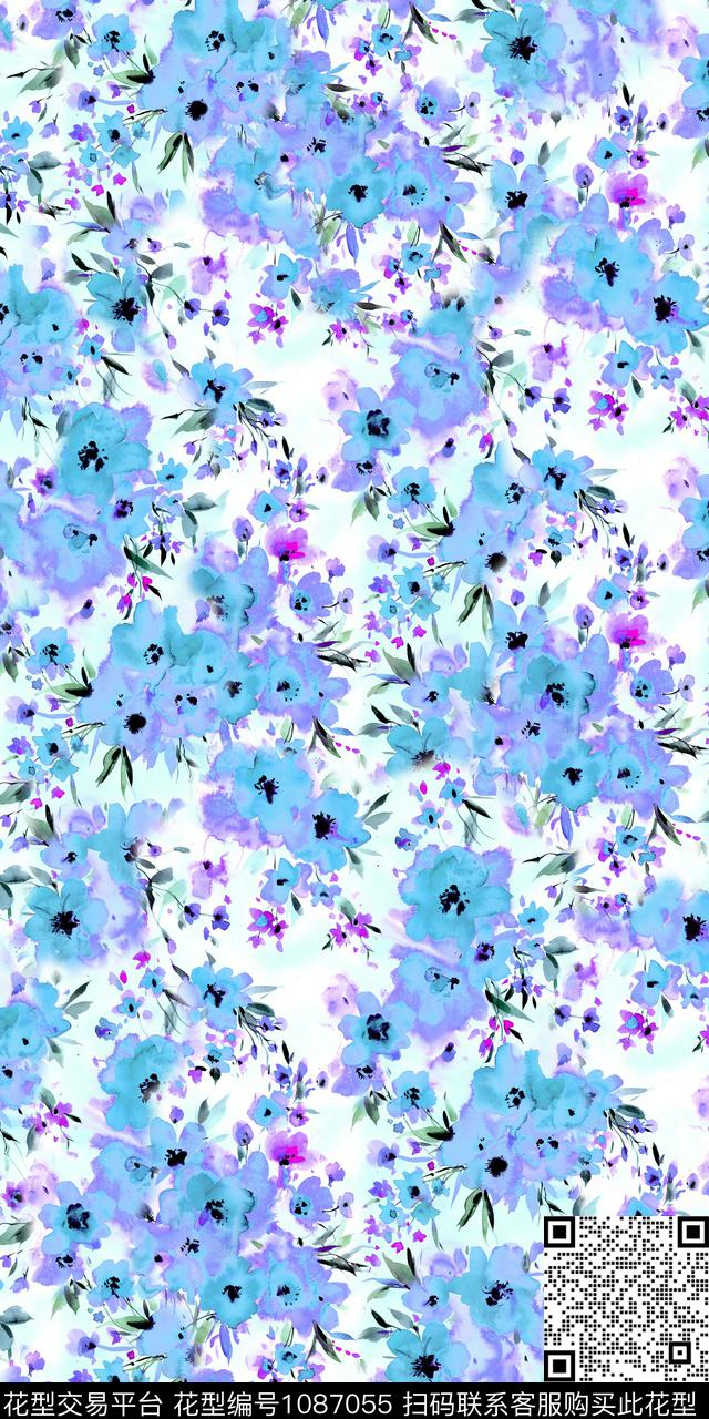 Qq18.6.24-5.jpg - 1087055 - 抽象花卉 小碎花 手绘花卉 - 数码印花花型 － 女装花型设计 － 瓦栏