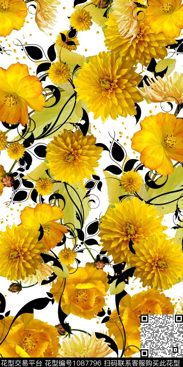 1711-12.jpg - 1087796 - 数码花型 抽象 花卉 - 数码印花花型 － 女装花型设计 － 瓦栏
