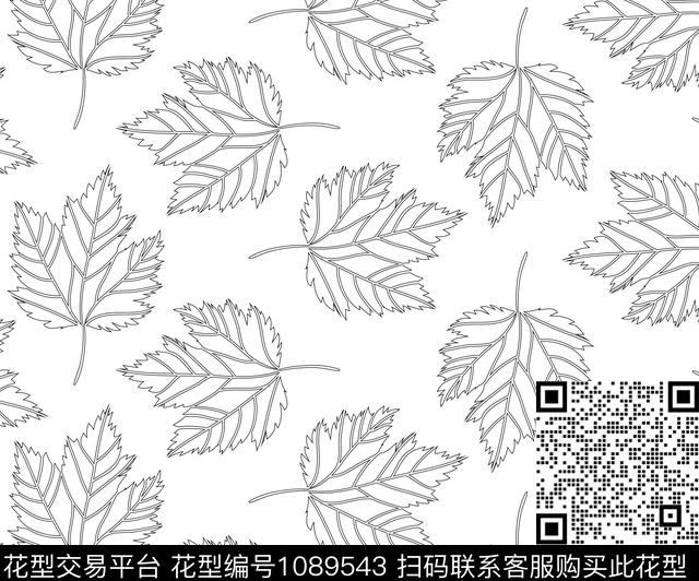 枫叶女装.jpg - 1089543 - 数码花型 枫叶 植物 - 数码印花花型 － 女装花型设计 － 瓦栏