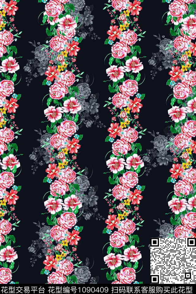 FLZ18-7-1.jpg - 1090409 - 女装 泳装 花卉 - 数码印花花型 － 女装花型设计 － 瓦栏