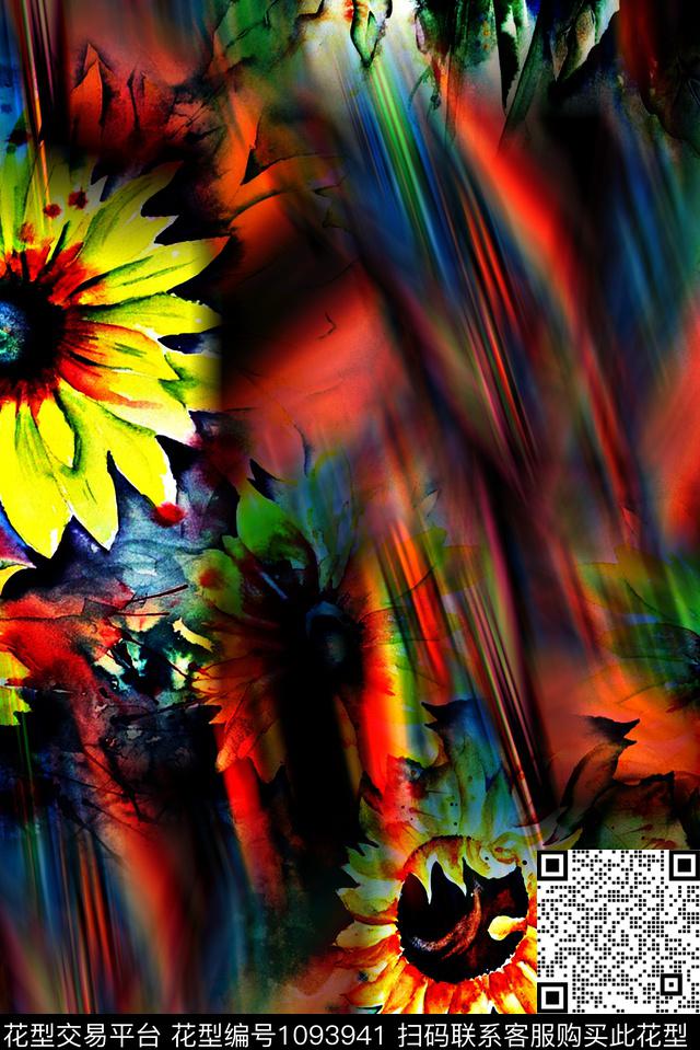 1.jpg - 1093941 - 大花 数码花型 抽象花卉 - 数码印花花型 － 女装花型设计 － 瓦栏