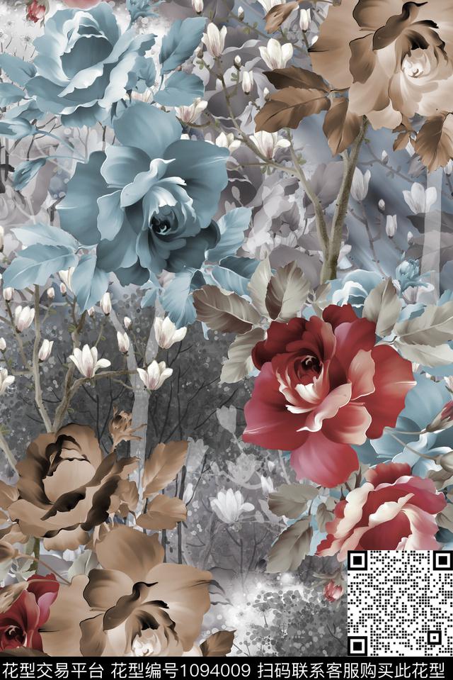 8.jpg - 1094009 - 大花 数码花型 手绘花卉 - 数码印花花型 － 女装花型设计 － 瓦栏