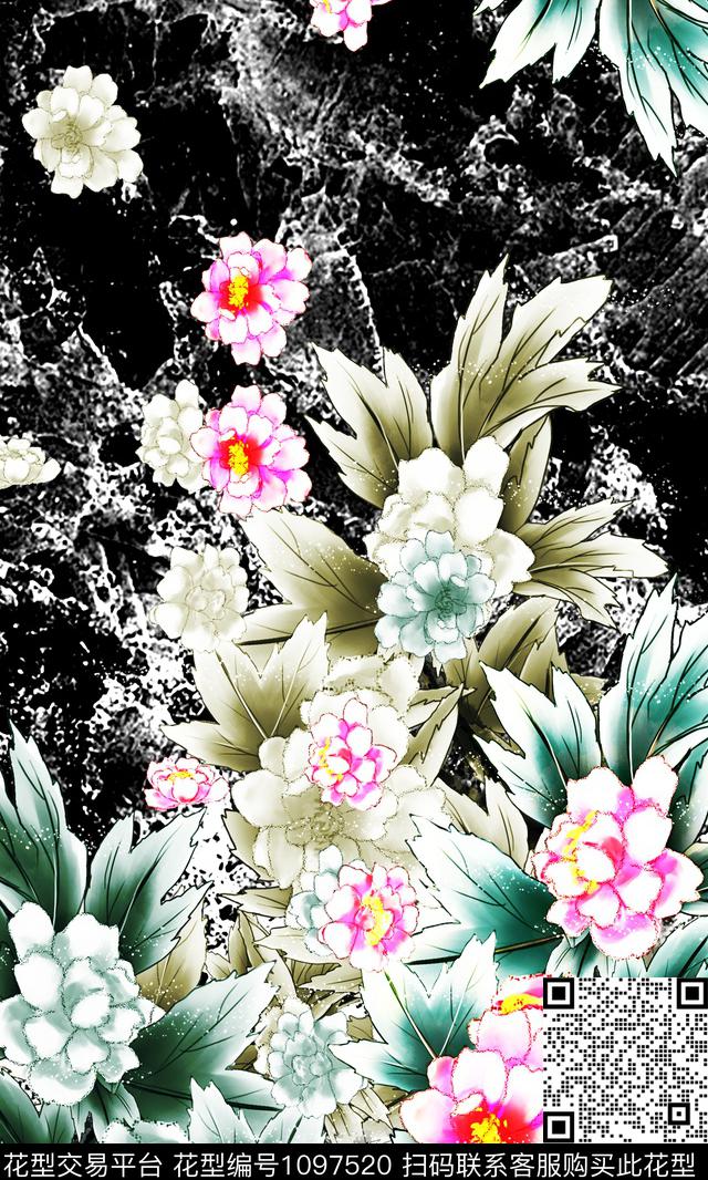 20.jpg - 1097520 - 数码花型 定位花 抽象 - 数码印花花型 － 女装花型设计 － 瓦栏