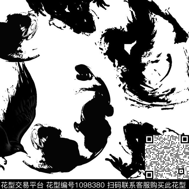 12.jpg - 1098380 - 黑白花型 涂鸦 抽象 - 数码印花花型 － 男装花型设计 － 瓦栏