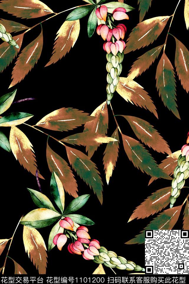 67.jpg - 1101200 - 数码花型 抽象 手绘花卉 - 数码印花花型 － 女装花型设计 － 瓦栏