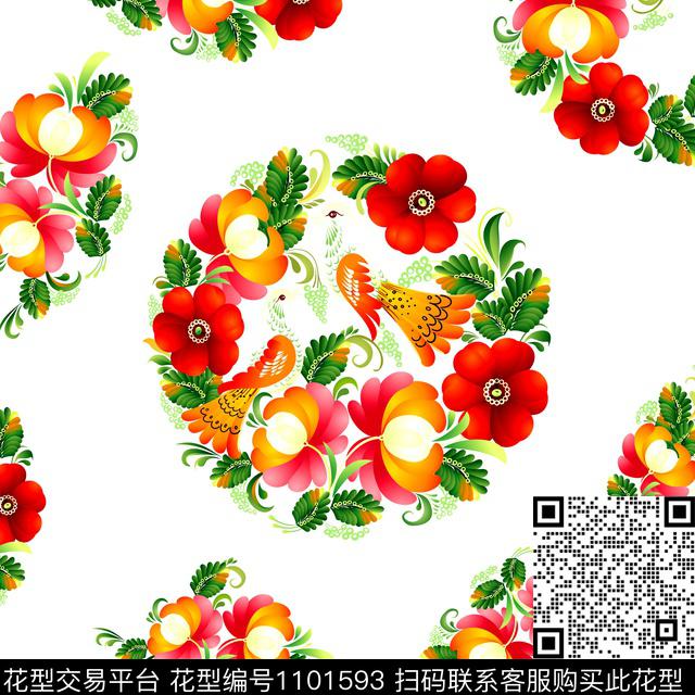 3.jpg - 1101593 - 数码花型 手绘花卉 花卉 - 数码印花花型 － 女装花型设计 － 瓦栏