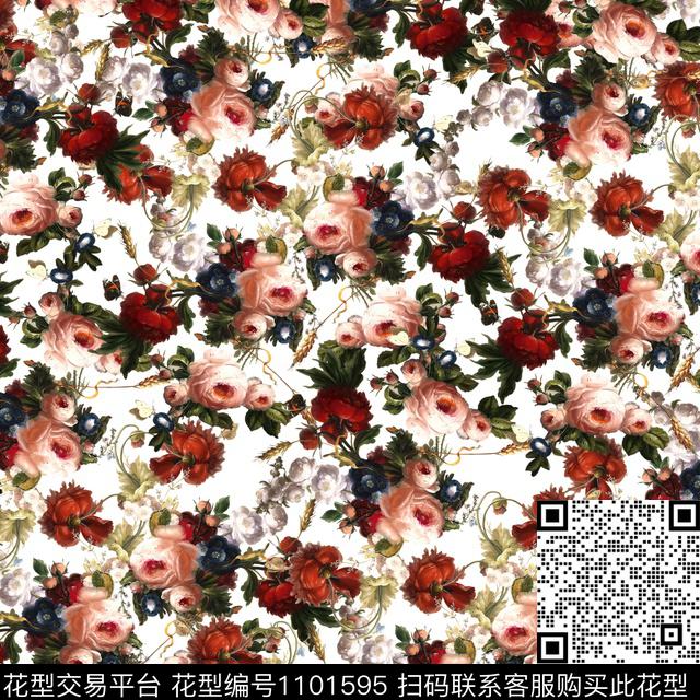 CC241.jpg - 1101595 - 数码花型 手绘花卉 花卉 - 数码印花花型 － 女装花型设计 － 瓦栏