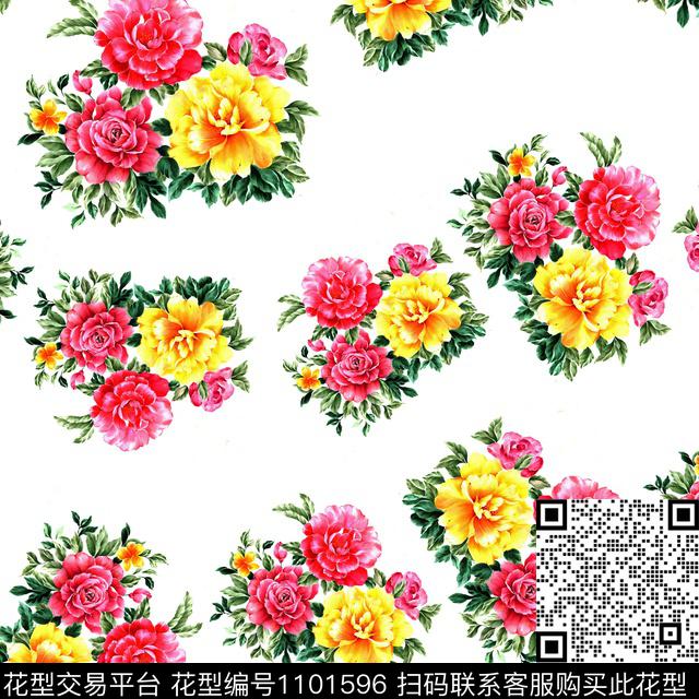 CC231.jpg - 1101596 - 小碎花 数码花型 手绘花卉 - 数码印花花型 － 女装花型设计 － 瓦栏