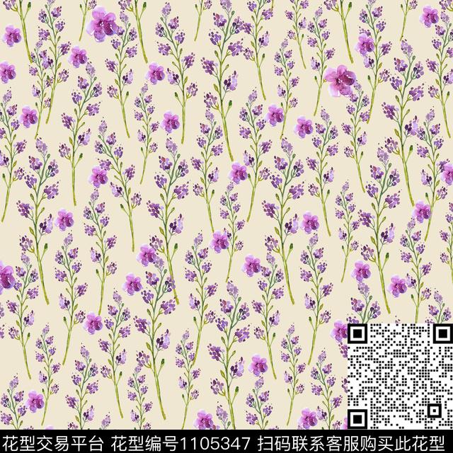 Y136.jpg - 1105347 - 数码花型 小碎花 花卉 - 数码印花花型 － 女装花型设计 － 瓦栏