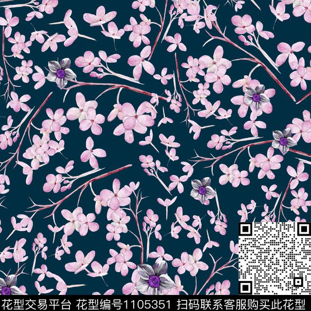 Y141.jpg - 1105351 - 数码花型 小碎花 花卉 - 数码印花花型 － 女装花型设计 － 瓦栏