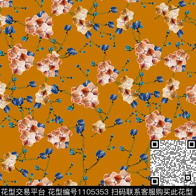 Y144.jpg - 1105353 - 数码花型 小碎花 花卉 - 数码印花花型 － 女装花型设计 － 瓦栏