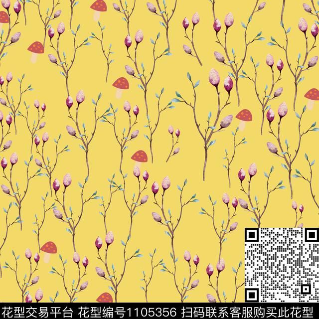 Y148.jpg - 1105356 - 数码花型 小碎花 花卉 - 数码印花花型 － 女装花型设计 － 瓦栏