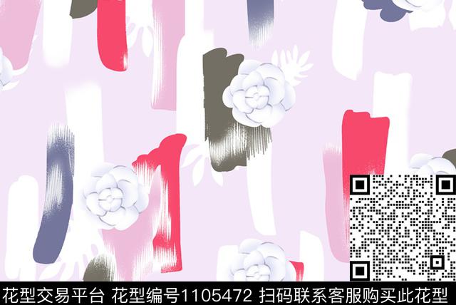 jh1255.jpg - 1105472 - 几何 春夏花型 白底花 - 传统印花花型 － 女装花型设计 － 瓦栏