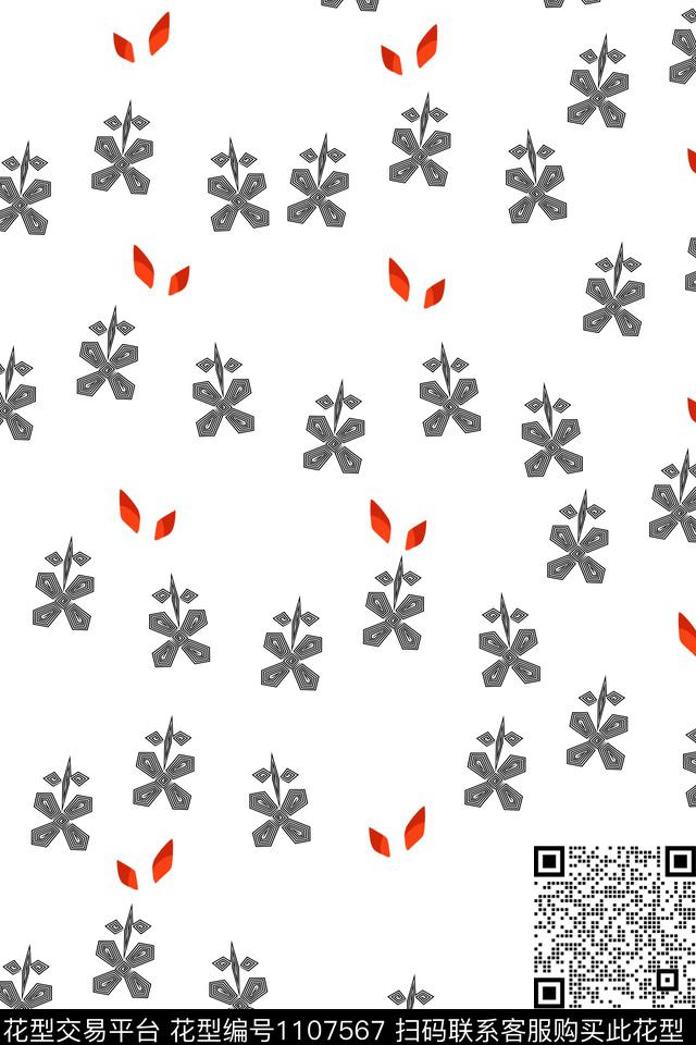 pj140.jpg - 1107567 - 小碎花 定位花 抽象 - 数码印花花型 － 女装花型设计 － 瓦栏