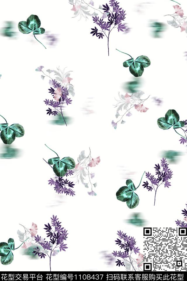 Z18.8.17-1.jpg - 1108437 - 抽象花卉 手绘花卉 满版散花 - 数码印花花型 － 女装花型设计 － 瓦栏