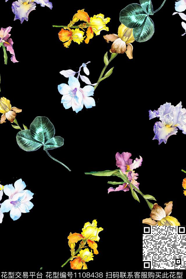 Z18.8.17-2.jpg - 1108438 - 手绘花卉 满版散花 小碎花 - 数码印花花型 － 女装花型设计 － 瓦栏