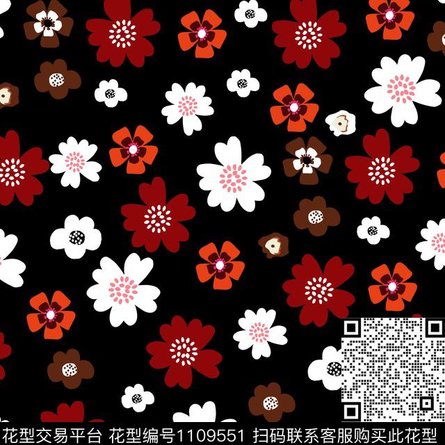 F180525-2.jpg - 1109551 - 小碎花 矢量花卉 纯色底纹 - 传统印花花型 － 女装花型设计 － 瓦栏
