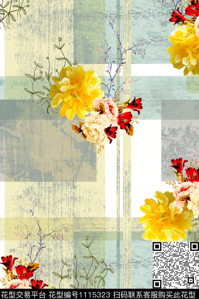 3.jpg - 1115323 - 数码花型 满版散花 花卉 - 数码印花花型 － 女装花型设计 － 瓦栏