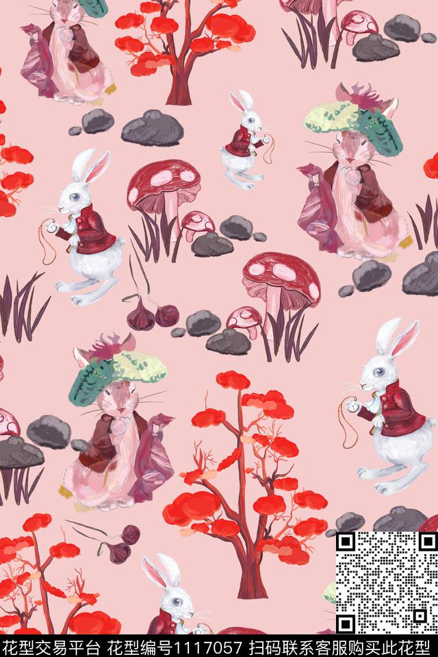 18054.jpg - 1117057 - 女装 蘑菇 石头 - 数码印花花型 － 女装花型设计 － 瓦栏