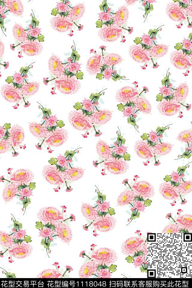 A1807010J3.jpg - 1118048 - 数码花型 民族风 黑底花卉 - 数码印花花型 － 女装花型设计 － 瓦栏