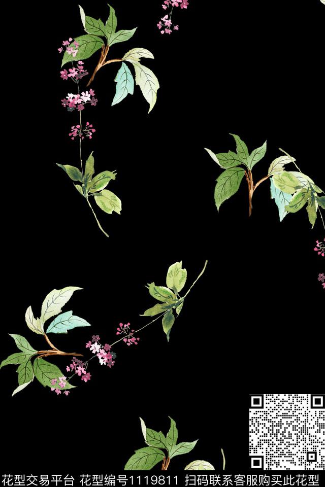 604.jpg - 1119811 - 花卉 数码花型 满版散花 - 数码印花花型 － 女装花型设计 － 瓦栏