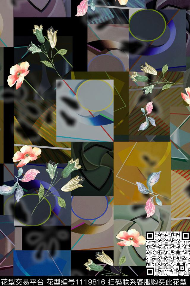 609.jpg - 1119816 - 花卉 数码花型 满版散花 - 数码印花花型 － 女装花型设计 － 瓦栏
