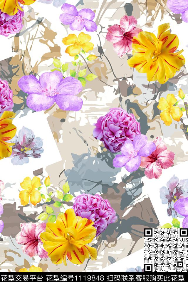 WL (9).jpg - 1119848 - 手绘花卉 数码花型 小碎花 - 数码印花花型 － 女装花型设计 － 瓦栏
