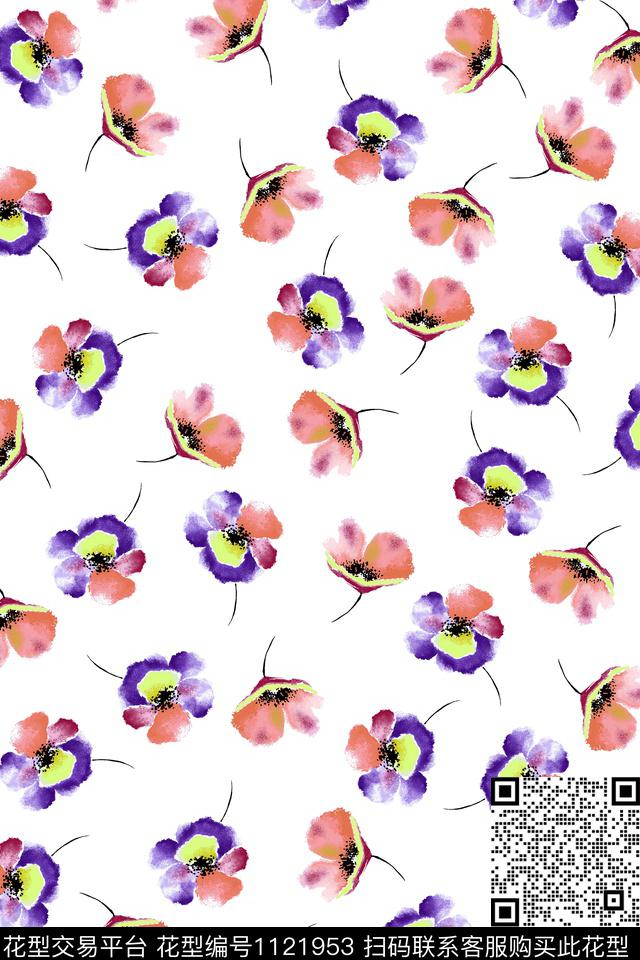 A1809002.jpg - 1121953 - 民族风 数码花型 黑底花卉 - 数码印花花型 － 女装花型设计 － 瓦栏