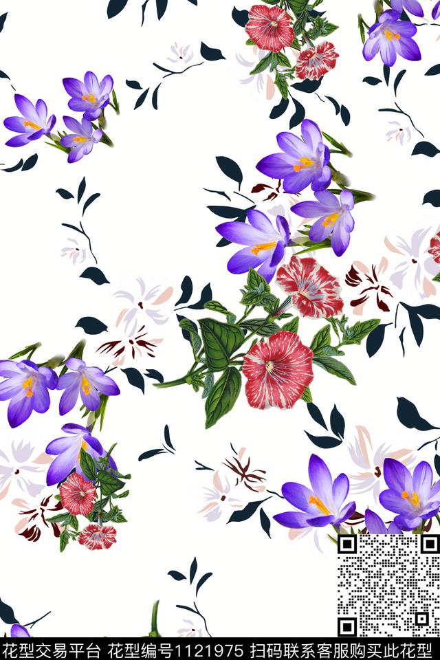 瓦 (9).jpg - 1121975 - 数码花型 花卉 满版散花 - 数码印花花型 － 女装花型设计 － 瓦栏