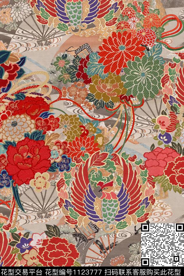 刺绣花-分层.jpg - 1123777 - 几何 花卉 1/2接 - 数码印花花型 － 女装花型设计 － 瓦栏