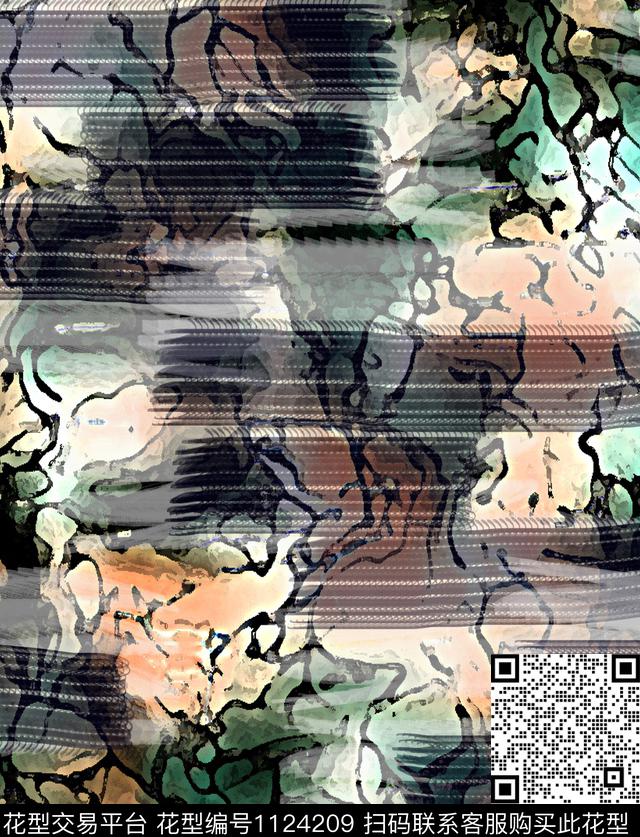 01.jpg - 1124209 - 混合拼接 抽象 几何 - 数码印花花型 － 女装花型设计 － 瓦栏