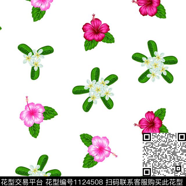 18092601-1.jpg - 1124508 - 花卉 3D立体 绿植树叶 - 数码印花花型 － 女装花型设计 － 瓦栏
