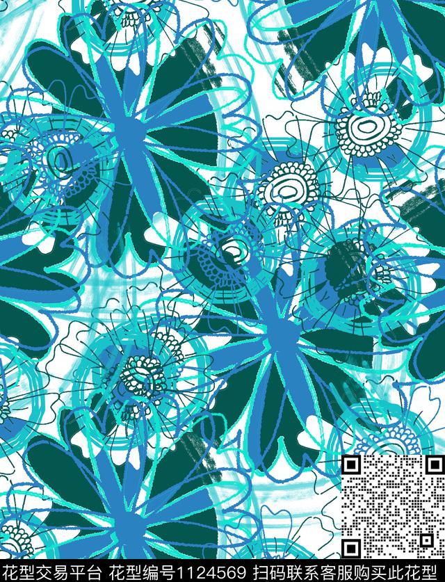 31112.jpg - 1124569 - 混合拼接 几何 抽象 - 数码印花花型 － 女装花型设计 － 瓦栏