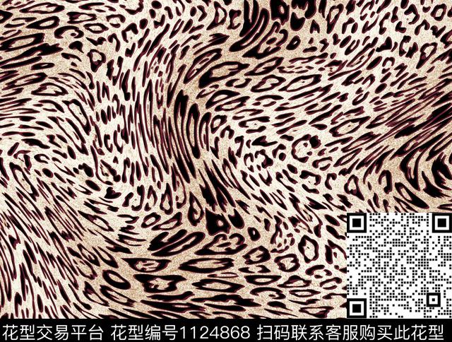 8092705.jpg - 1124868 - 动物 豹纹 大牌风 - 传统印花花型 － 女装花型设计 － 瓦栏