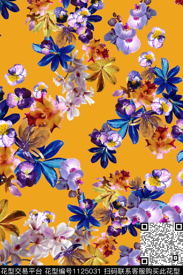 N1H-0I2802.jpg - 1125031 - 花卉 女装 满版散花 - 数码印花花型 － 女装花型设计 － 瓦栏