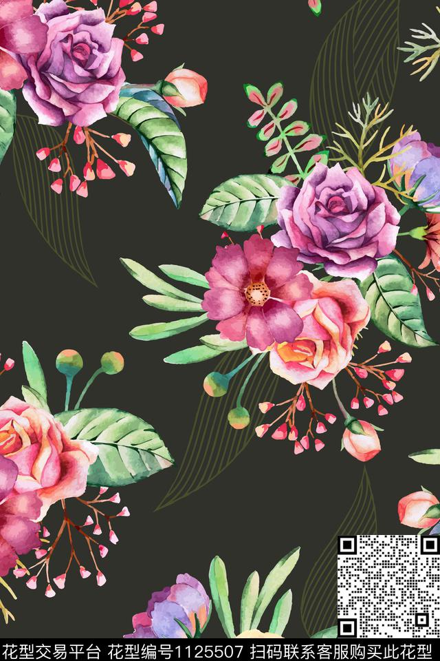 zhan03.jpg - 1125507 - 花卉 温室花卉 手绘花卉 - 数码印花花型 － 女装花型设计 － 瓦栏