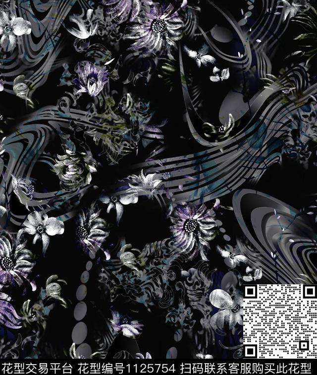 210.jpg - 1125754 - 潮牌 动物花卉 抽象花卉 - 数码印花花型 － 男装花型设计 － 瓦栏