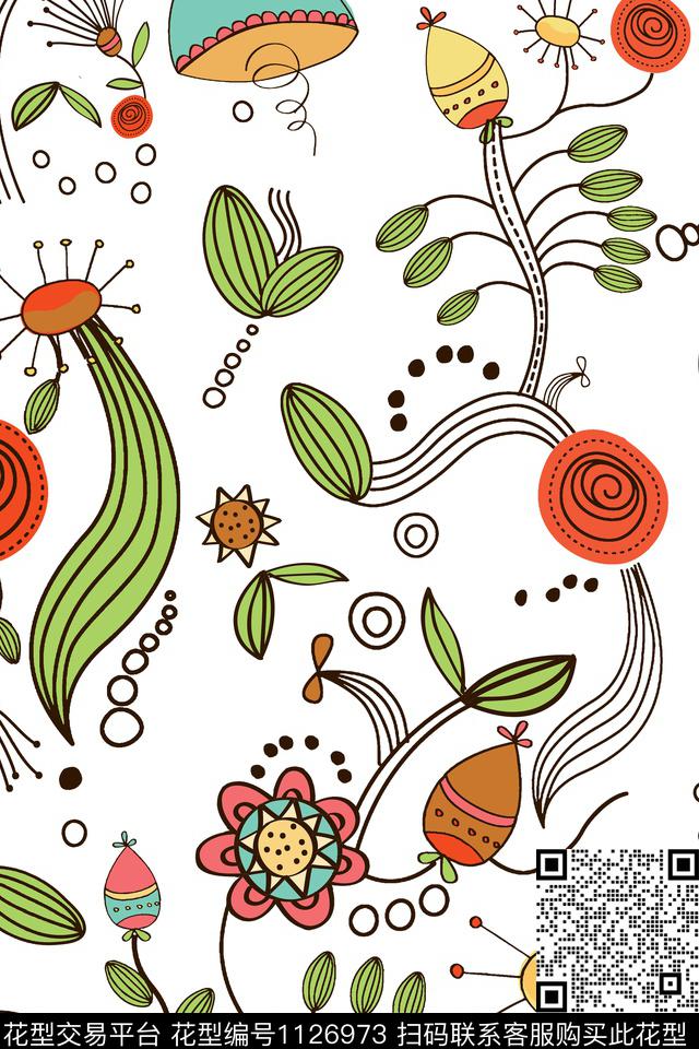 zhan.04.jpg - 1126973 - 休闲 手绘 小碎花 - 传统印花花型 － 女装花型设计 － 瓦栏