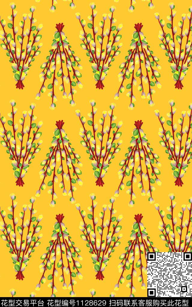 yc1-10.jpg - 1128629 - 花卉 抽象 树枝 - 数码印花花型 － 女装花型设计 － 瓦栏