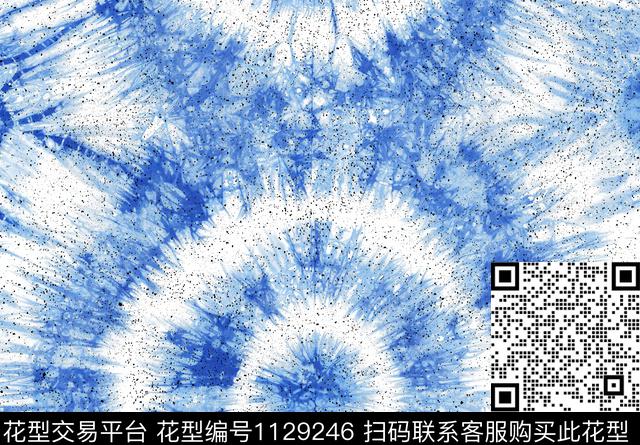 3260574881-68扎染.jpg - 1129246 - 蓝色 纹理 抽象 - 传统印花花型 － 其他花型设计 － 瓦栏