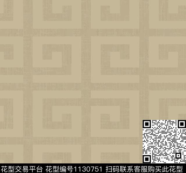 070.jpg - 1130751 - 几何 中国 回文 - 数码印花花型 － 窗帘花型设计 － 瓦栏