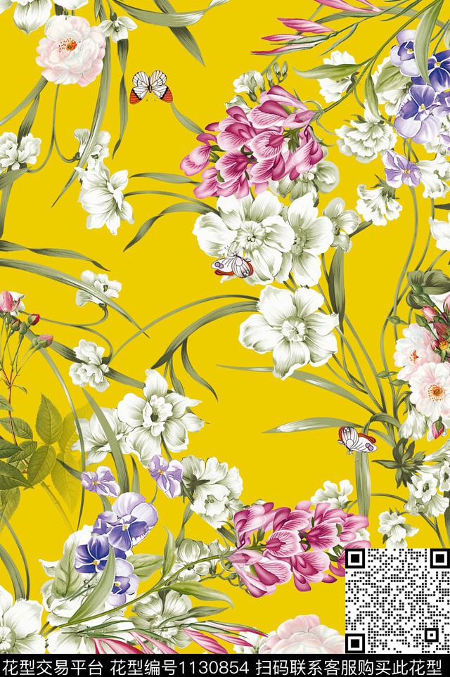 1810141.jpg - 1130854 - 数码花型 女装 花卉 - 数码印花花型 － 女装花型设计 － 瓦栏