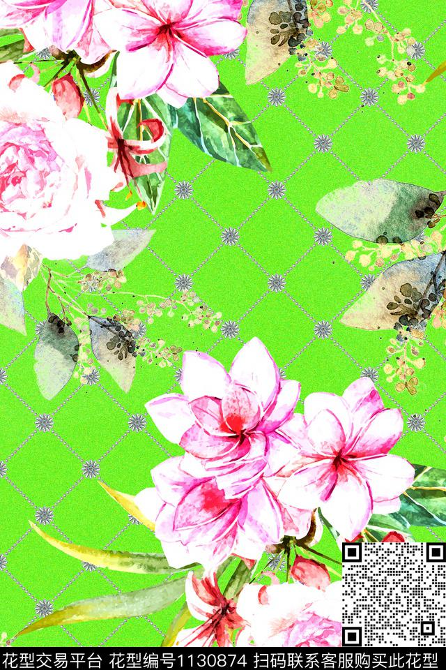1810148-1.jpg - 1130874 - 数码花型 女装 花卉 - 数码印花花型 － 女装花型设计 － 瓦栏