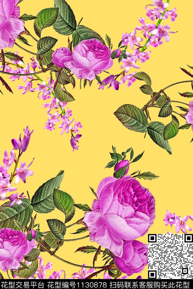 1810149-2.jpg - 1130878 - 数码花型 女装 花卉 - 数码印花花型 － 女装花型设计 － 瓦栏