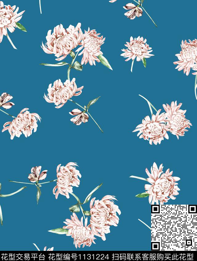 252.jpg - 1131224 - 手绘花卉 植物 春夏花型 - 传统印花花型 － 女装花型设计 － 瓦栏