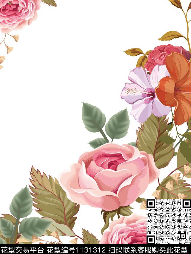 d104.jpg - 1131312 - 胸前独幅 数码花型 定位花 - 数码印花花型 － 女装花型设计 － 瓦栏
