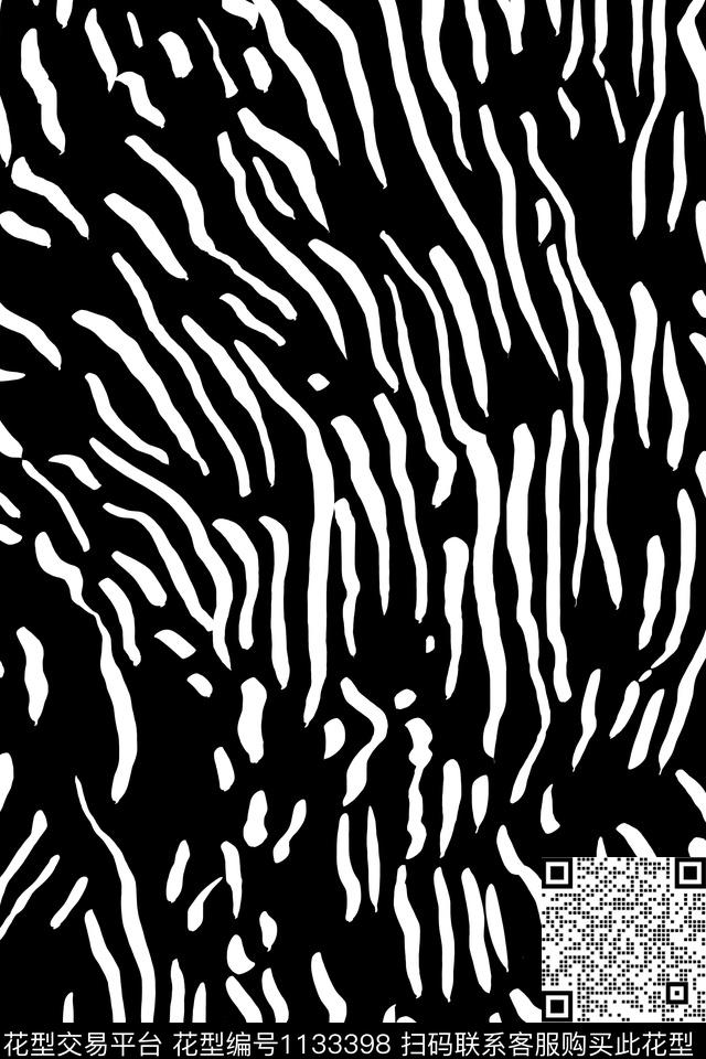 动物纹3.jpg - 1133398 - 黑白条纹 斑马纹 女装 - 传统印花花型 － 女装花型设计 － 瓦栏