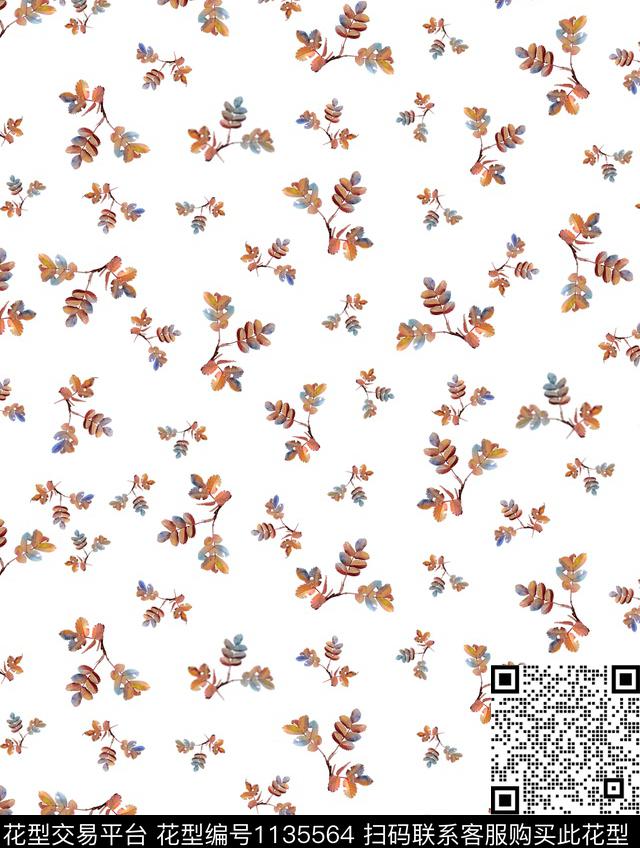 x-8.jpg - 1135564 - 手绘花卉 素雅 数码花型 - 数码印花花型 － 女装花型设计 － 瓦栏